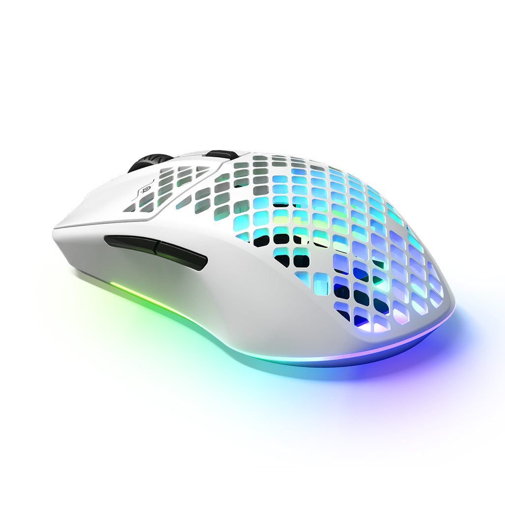 A Photo Of SteelSeries Aerox 3 Snow - Wireless Ultra-Lightweight Gaming Mouse with AquaBarrier and TrueMove Air Sensor