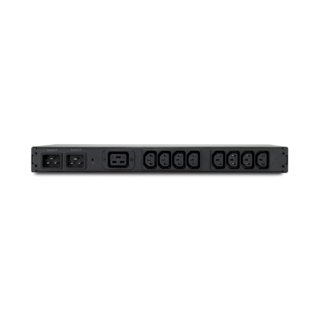 A Photo Of APC AP4423 Rack ATS - 230V, 16A, C20 IN, (8) C13 (1) C19 OUT, 1U Rack-Mounted Automatic Transfer Switch