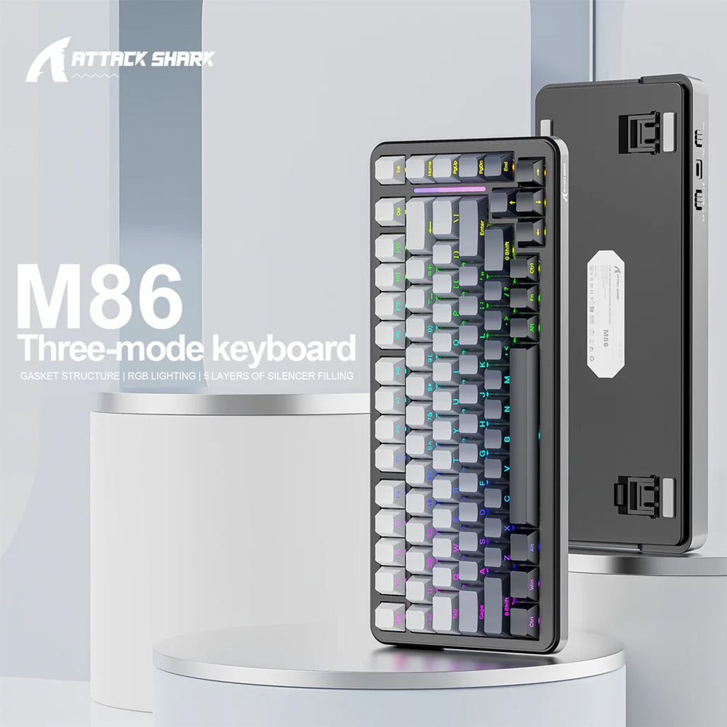 A Photo Of Attack Shark M86 - Tri-Mode Wireless Mechanical Keyboard