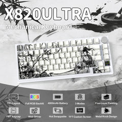 A Photo Of Attack Shark X820 Ultra - 75% Tri-Mode Gasket Wireless Mechanical Gaming Keyboard