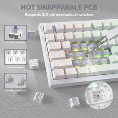 A Photo Of Attack Shark X820 Ultra - 75% Tri-Mode Gasket Wireless Mechanical Gaming Keyboard