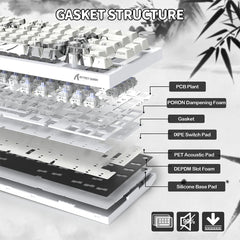 A Photo Of Attack Shark X820 Ultra - 75% Tri-Mode Gasket Wireless Mechanical Gaming Keyboard