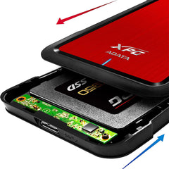A Photo Of Adata EX500 XPG 2.5-inch USB 3.2 Enclosure - Red, Compatible with 7mm HDD/9.5mm SSD, USB 3.1 Gen 1
