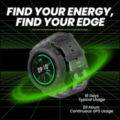 A Photo Of Amazfit Active Edge Lava Black - Rugged Smart Watch with 10 ATM Water Resistance and 16-Day Battery Life
