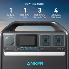 A Photo Of Anker PowerHouse 535 – 512Wh Portable Power Station | 500W Fast Charging & Long-Lasting Battery