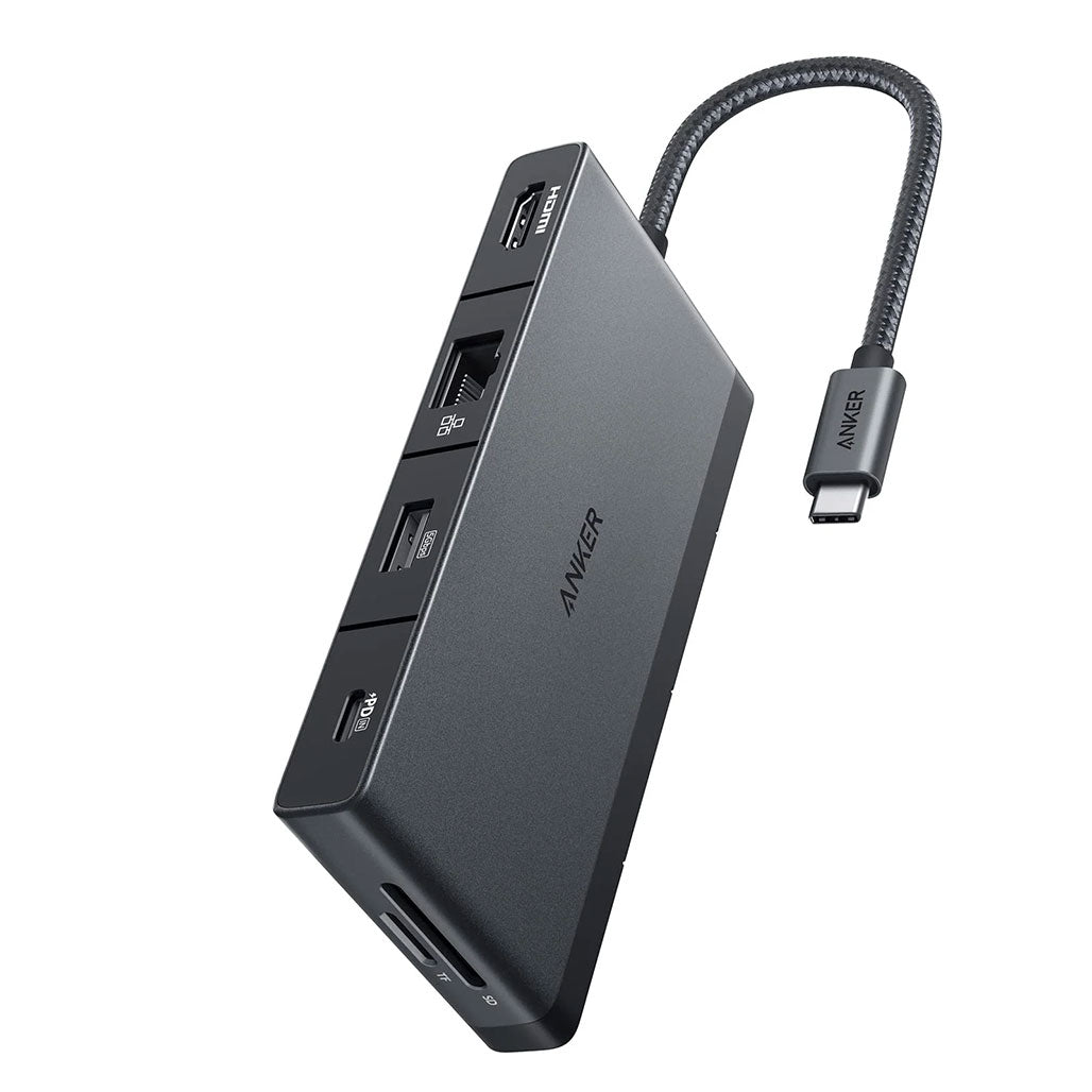 A Photo Of Anker 552 USB-C Hub (9-in-1) with 4K HDMI – High-Speed Data Transfer, Pass-Through Charging, Ethernet, SD/microSD Slots
