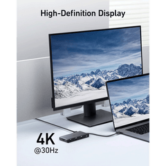 A Photo Of Anker 552 USB-C Hub (9-in-1) with 4K HDMI – High-Speed Data Transfer, Pass-Through Charging, Ethernet, SD/microSD Slots