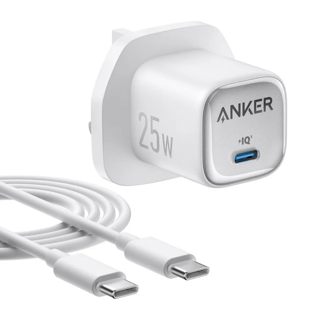 A Photo Of Anker Charger 25W Compact with USB-C & USB-C cable