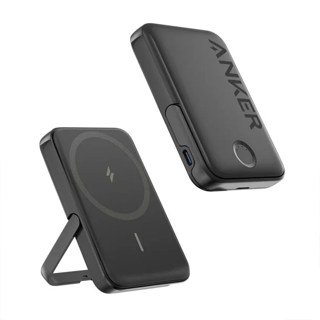 A Photo Of Anker MagGo Magnetic Power Banks with Kickstands, 2 Pack – Compact 5000mAh Wireless Chargers for iPhone 12 and Newer Models