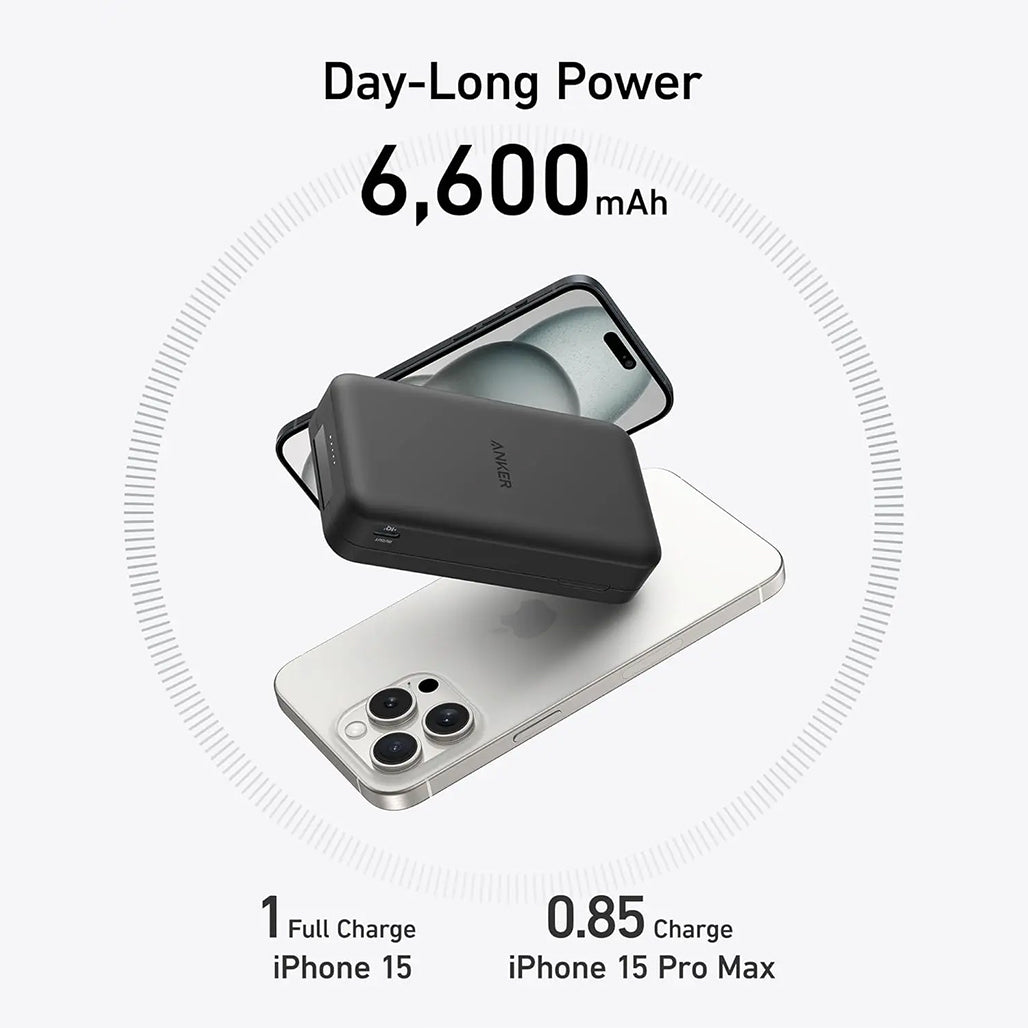A Photo Of Anker MagGo Power Bank (6.6K) - 15W Ultra-Fast Wireless Charging, Adjustable Stand, and Magnetic Compatibility