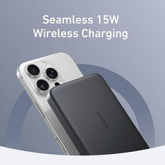 A Photo Of Anker MagGo Ultra-Slim 10000mAh Qi2 Certified 15W Power Bank - Wireless Charging for iPhone and More