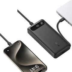 A Photo Of Anker Power Bank 20K, 87W with Built-In USB-C Cable – Rapid Charging for iPhone, MacBook, and More