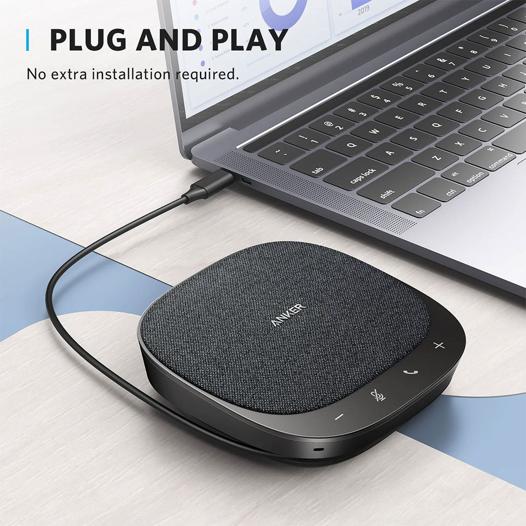 A Photo Of Anker PowerConf S330 USB Speakerphone – Smart Voice Enhancement, 360° Voice Coverage, Superior Sound, Full Duplex Communication