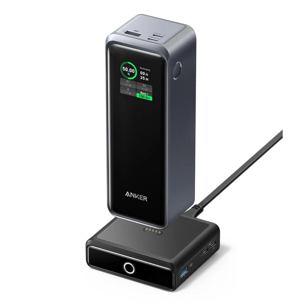 A Photo Of Anker Prime 27,650mAh 250W Power Bank with 100W Charging Base – Ultra-Fast PD 3.1 Portable Charger for Laptops, Phones & More