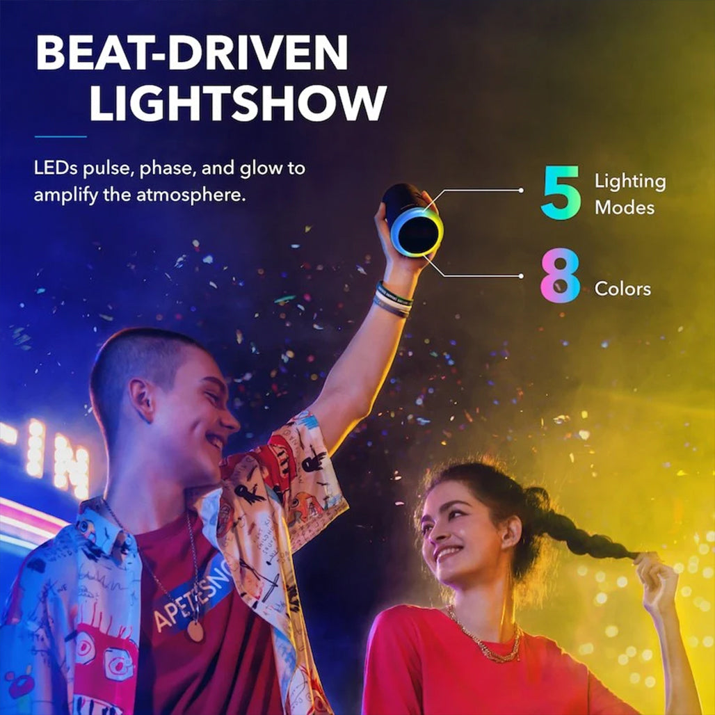 A Photo Of Anker Soundcore Flare Mini | Waterproof Bluetooth Speaker with 360° Sound & LED Light Show