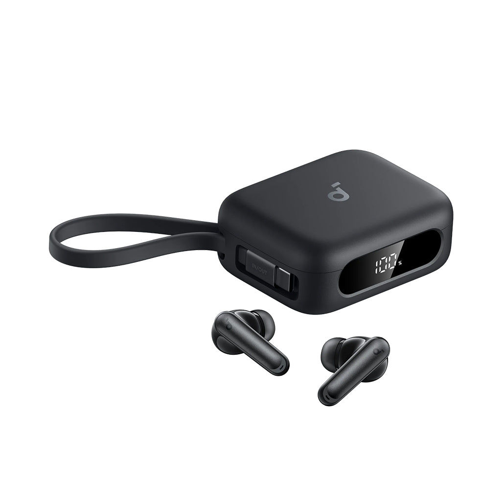 A Photo Of Anker Soundcore P41i Wireless Earbuds with Built-In Phone Charging Case