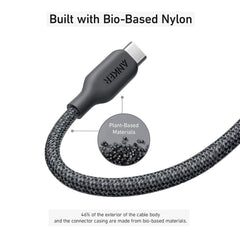 A Photo Of Anker 544 Bio-Based USB-C to USB-C Cable (3ft) - Durable, Eco-Friendly, 100W Power Output, Black