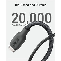 A Photo Of Anker 544 Bio-Based USB-C to USB-C Cable (3ft) - Durable, Eco-Friendly, 100W Power Output, Black