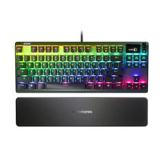 A Photo Of SteelSeries Apex 7 TKL Mechanical Gaming Keyboard with OLED Smart Display and Red Switches – Durable, Customizable, and Compatible with Multiple Platforms