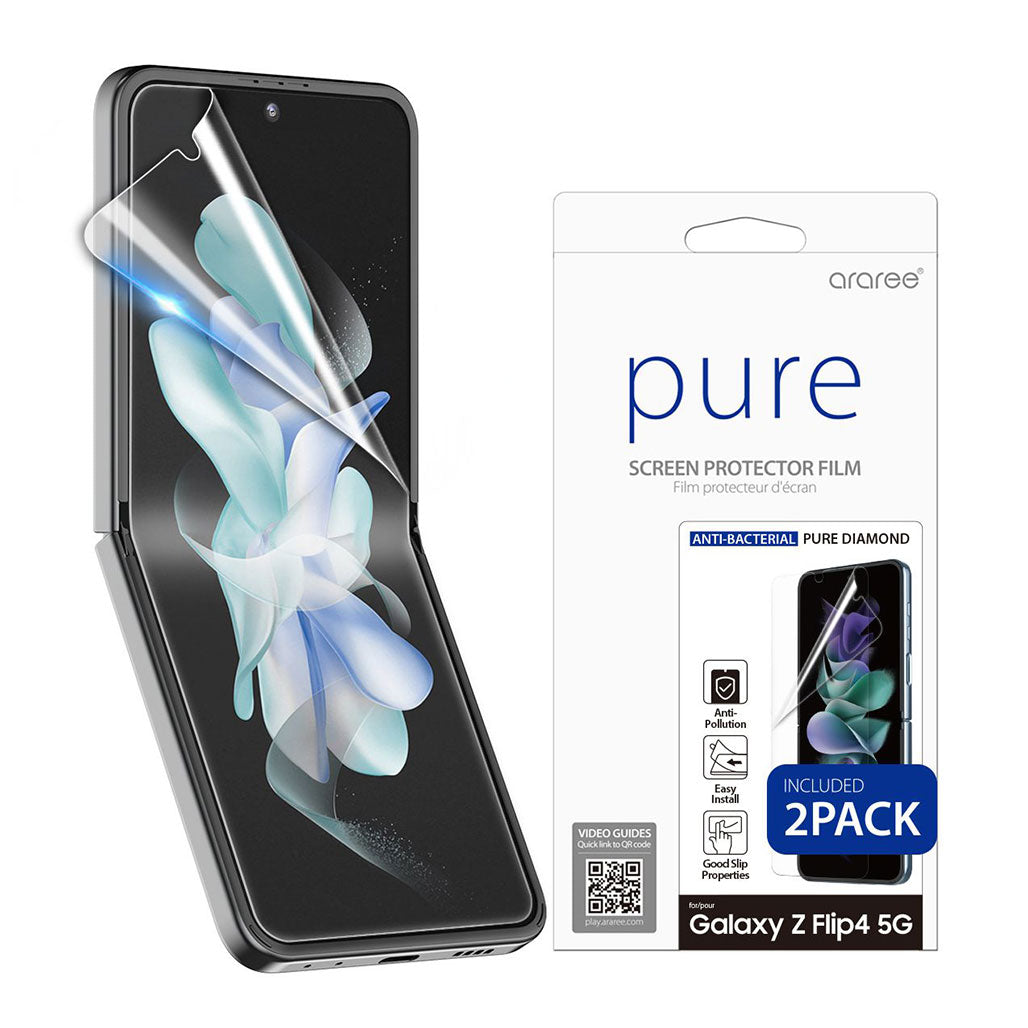 A Photo Of Araree Pure Diamond Screen Protector Film for Galaxy Z Flip 4 & 5 (2 pack)