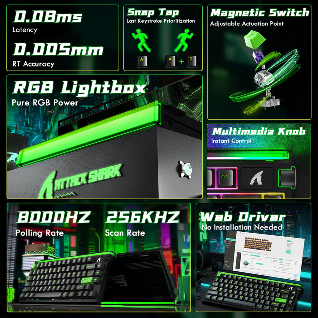 A Photo Of Attack Shark R85 HE - 75% Wired Mechanical Gaming Keyboard