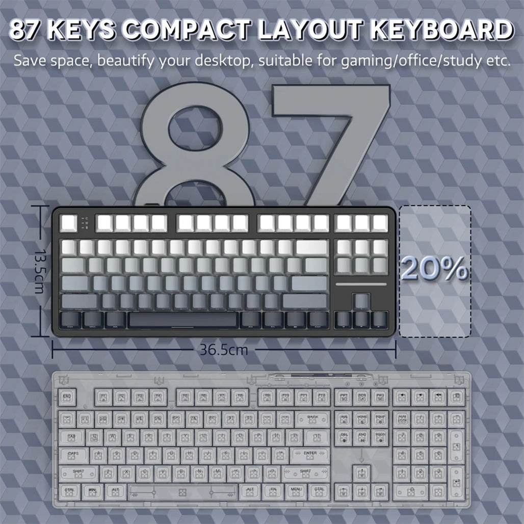 A Photo Of Attack Shark X87 Tri-Mode Gasket Mechanical Keyboard