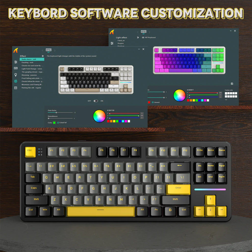 A Photo Of Attack Shark X87 Tri-Mode Gasket Mechanical Keyboard