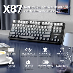 A Photo Of Attack Shark X87 Tri-Mode Gasket Mechanical Keyboard