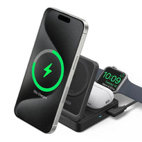 Anker MagGo 15W 3-in-1 Qi2 Certified Wireless Charging Station B2557 - Fast Wireless Charger for iPhone, AirPods, Apple Watch