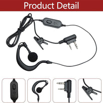 BAOFENG Walkie Talkie Earpiece with Mic - 2 Pin (BF210)