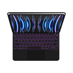 A Photo Of Blupebble Magic Folio Keyboard Case with Trackpad for iPad Air/Pro 10.9″ / 11″ – Bilingual English & Arabic, Bluetooth, USB-C Charging