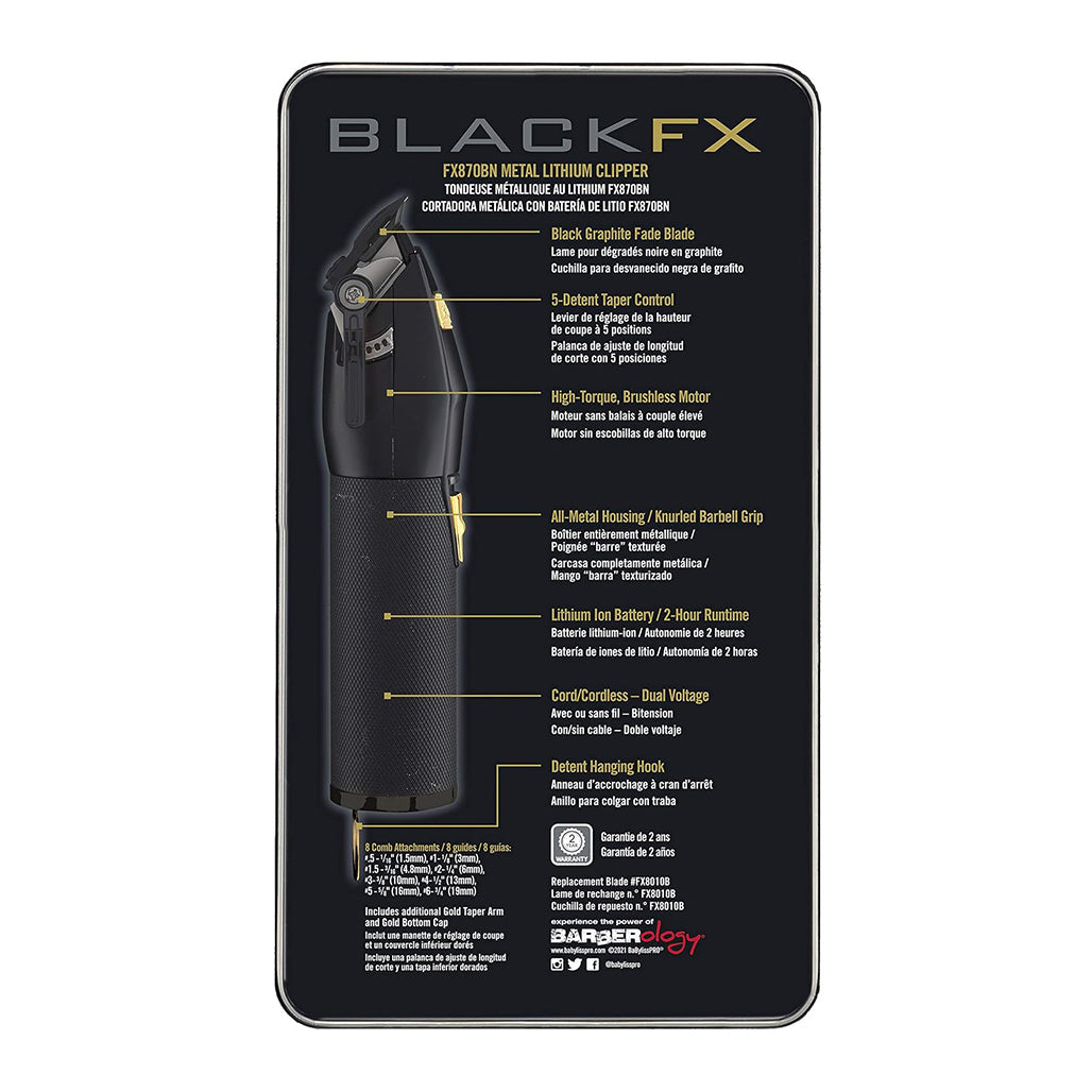 A Photo Of BaByliss Pro BLACKFX - Hair Clipper - FX870BN