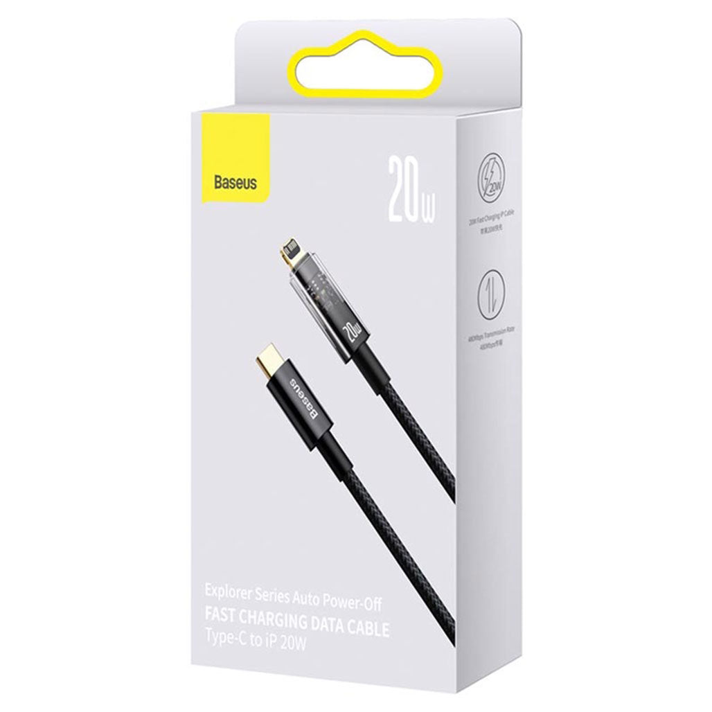 A Photo Of Baseus Explorer Series - Fast Charging Data Cable with Auto-Power-Off Type-C to iP 20W