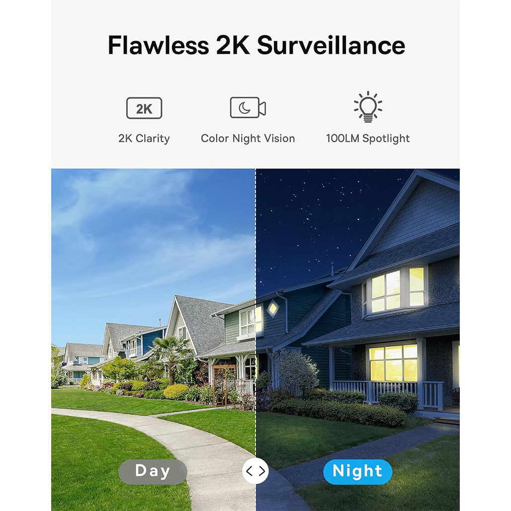 A Photo Of Baseus B1 Wireless Outdoor Security Camera – 2K Clarity, 145° FOV, 210-Day Battery Life, Color Night Vision, IP67, Built-in 8GB Storage