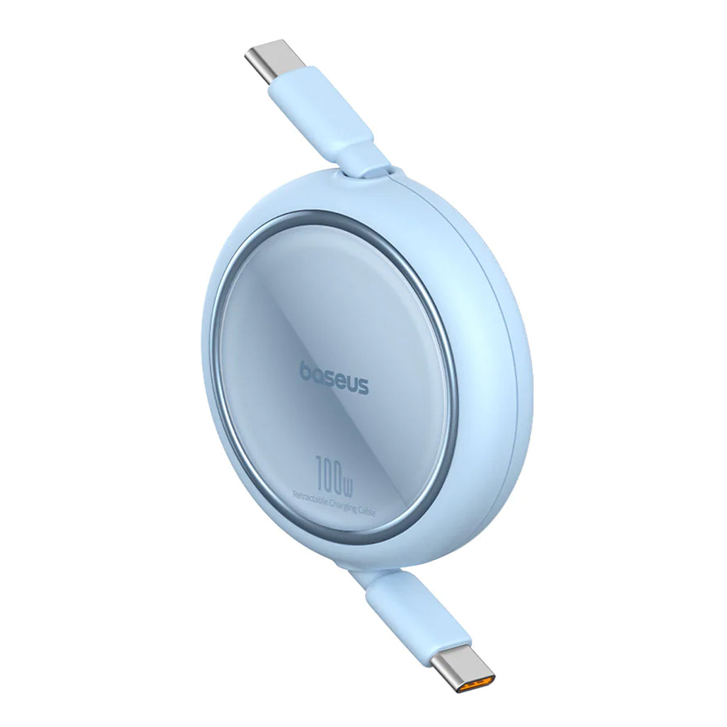 A Photo Of Baseus Free2Draw Mini Retractable Type-C to Type-C Charging Cable 100W - Blue