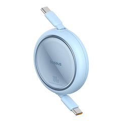 A Photo Of Baseus Free2Draw Mini Retractable Type-C to Type-C Charging Cable 100W - Blue