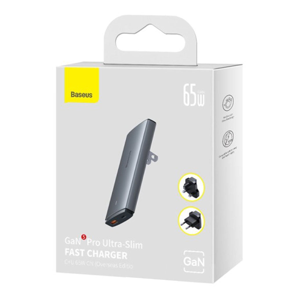 A Photo Of Baseus GaN5 Pro Ultra-Slim Fast Charger C+U 65W