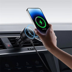 A Photo Of Baseus MagPro Series 15W Wireless Car Charger with Magnetic Holder for Air Vent | Qi & MagSafe Compatible