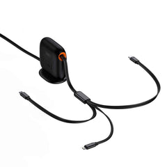 A Photo Of Baseus Traction Series Retractable 3-in-1 Fast Charging Cable – 100W Power Delivery with 360° Rotation and Easy Storage