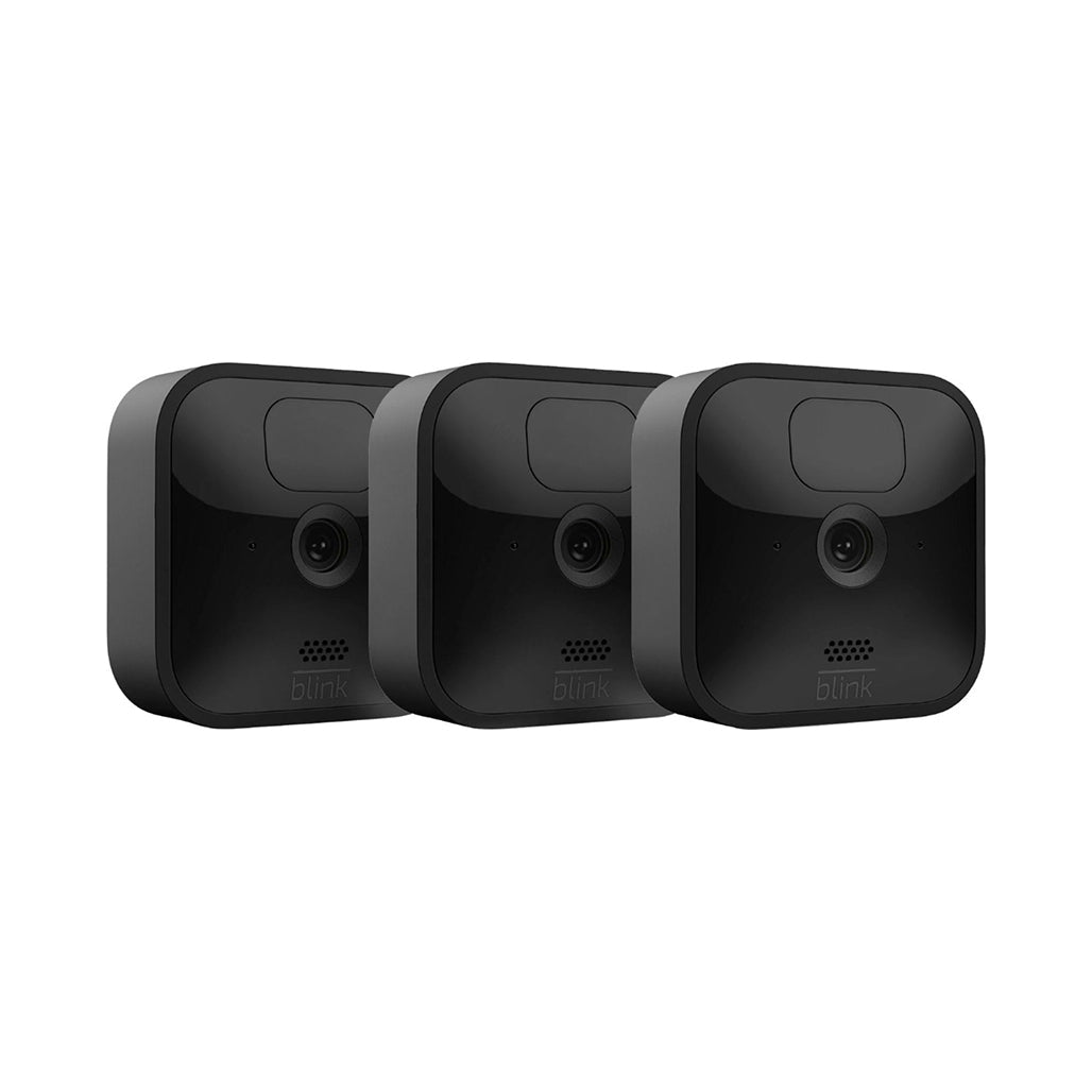 A Photo Of Blink Outdoor (3rd Gen) 3-Camera Wireless Security System - 1080p HD, Battery-Powered, Infrared Night Vision