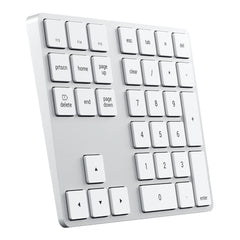 A Photo Of Satechi Bluetooth Extended Wireless Keypad - Silver | ST-XLABKS – Full Number Pad & MacOS Shortcut Keys