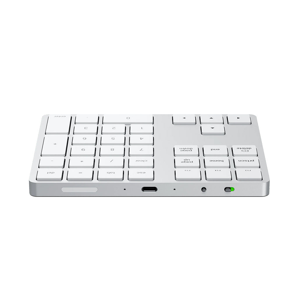 A Photo Of Satechi Bluetooth Extended Wireless Keypad - Silver | ST-XLABKS – Full Number Pad & MacOS Shortcut Keys