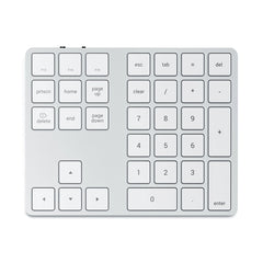 A Photo Of Satechi Bluetooth Extended Wireless Keypad - Silver | ST-XLABKS – Full Number Pad & MacOS Shortcut Keys