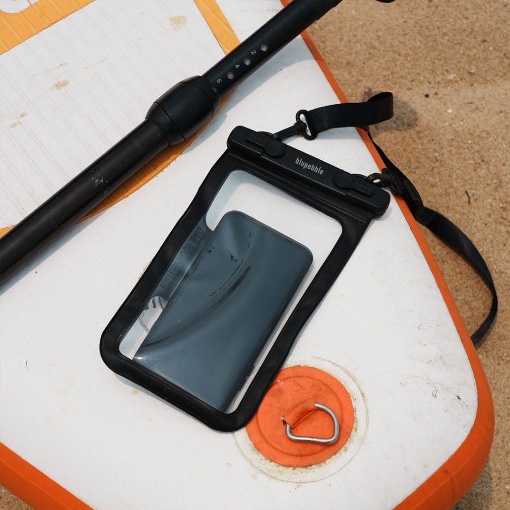A Photo Of Blupebble Waterproof Floating Phone Pouch for Smartphones up to 8.5″ – IPX8 Rated Dry Bag Case