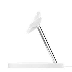 A Photo Of Belkin BoostCharge Pro 3-in-1 Wireless Charger with MagSafe 15W - Fast Charging for iPhone, Apple Watch, and AirPods | White