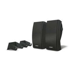 A Photo Of Bose 251 Wall Mount Outdoor Speakers - Weather-Resistant Black Stereo Speakers with Articulated Array®