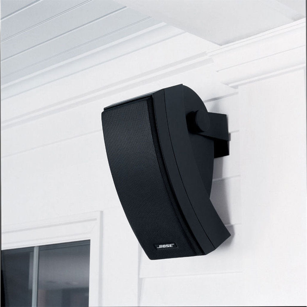 A Photo Of Bose 251 Wall Mount Outdoor Speakers - Weather-Resistant Black Stereo Speakers with Articulated Array®