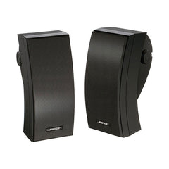 A Photo Of Bose 251 Wall Mount Outdoor Speakers - Weather-Resistant Black Stereo Speakers with Articulated Array®