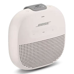 A Photo Of Bose SoundLink Micro Bluetooth® Speaker – White Smoke – Portable, Rugged, and Waterproof with Deep Bass and Built-In Microphone