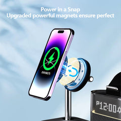 A Photo Of 5-in-1 Multifunctional 15W Wireless Charging Station with Bedside Clock - C09
